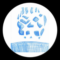 Negative Skull Sketch In Blue stickers