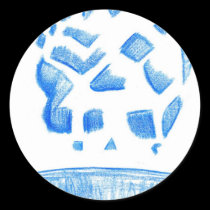 Negative Skull Sketch In Blue stickers