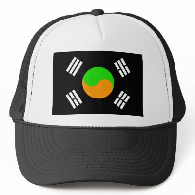 Negative South Korean Flag Mesh Hat by morningcalm