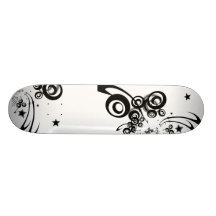 Negro blanco de Lunerstardeck del monopatín