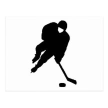 negro del jugador de hockey postales