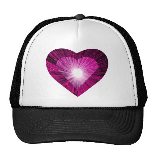 Negro rosado del gorra del camionero del "corazón"