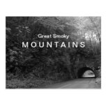 Negro y blanco del túnel de Great Smoky Mountains Tarjeta Postal