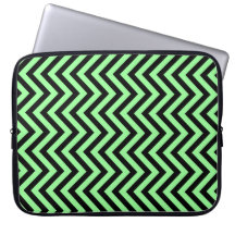Negro y verde menta Chevron o rayas de los zigzags Mangas Computadora