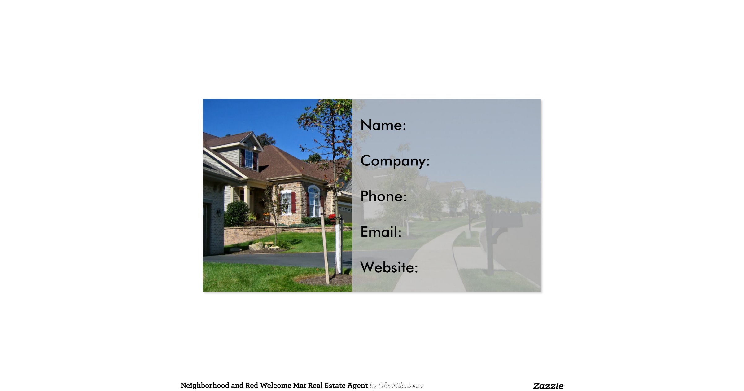 Neighborhood and Red Mat Real Estate Agent DoubleSided