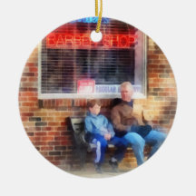 Neighborhood Barber Shop Christmas Ornaments