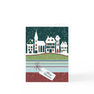 Neighborhood With Snowflakes Holiday Card