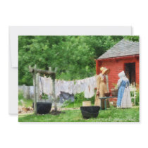 Neighbors Gossiping on Washday Custom Invitations