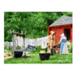 Neighbors Gossiping on Washday Postcard