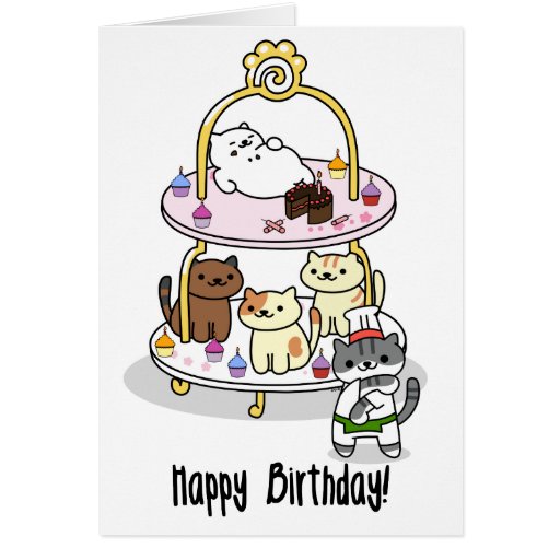 Neko Atsume - Birthday! Card | Zazzle