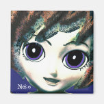 Neko Girl Blue, Colourful Fantasy Art, Magnet