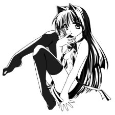 Nekomusume Black Poster/Print print