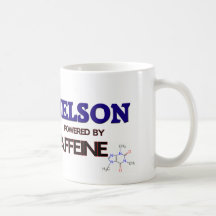 Nelson powered by caffeine coffee mugs