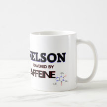 Nelson powered by caffeine coffee mugs