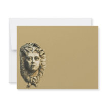 neo classical bust stationery invitations