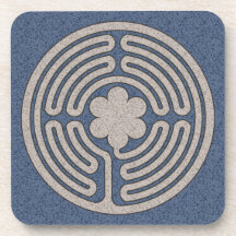 Neo-Medieval Labyrinth Cork Coasters