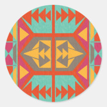 Neo Native Tribal Round Sticker