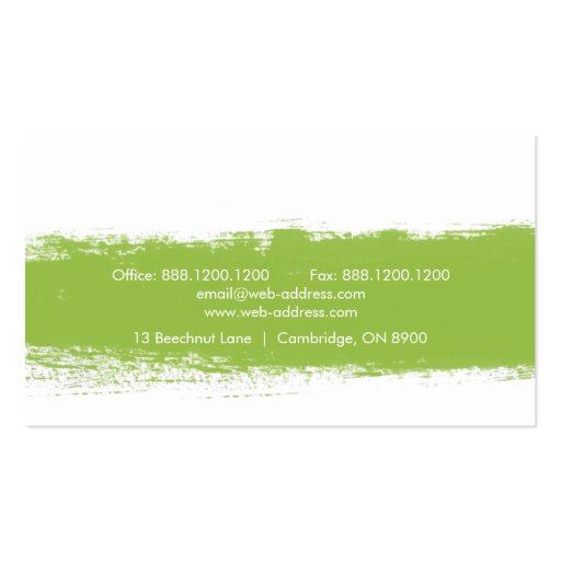 Neon Abstract Watercolor Splash Business Card (back side)