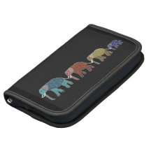 Neon African Elephant Walk Folio Case Planner