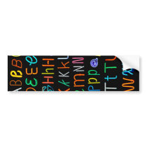 Neon Alphabet Bumper Sticker