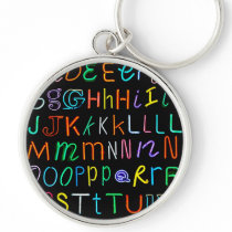 Neon Alphabet Key Chains