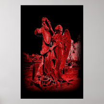 Neon Angel an Cross Poster
