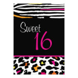 Neon Animal Print Sweet 16 Invitation