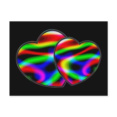 Neon Aurora Hearts Postcards by annaleeblysse