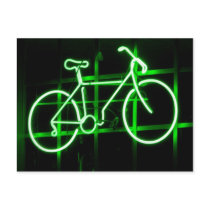 Neon Bicycle postcard by podolux Neon Bicycle postcard