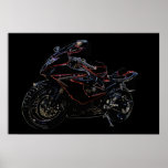 Neon Bike Print