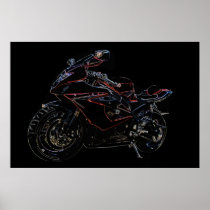 Neon Bike Print