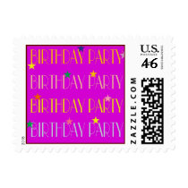 NEON BIRTHDAY PARTY POSTAGE postage