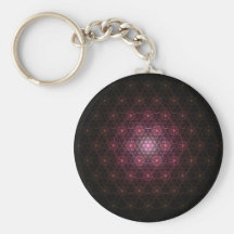 Neon Black Flower of Life Key Chains
