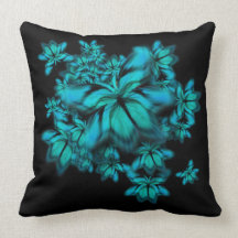 Neon Blue Butterflies Pillow