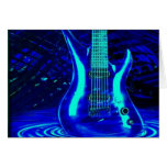Neon blue guitar cards