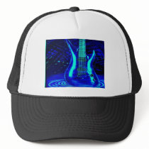 Neon blue guitar hats