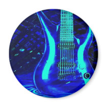 Neon blue guitar magnets