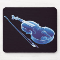 Neon Blue Violin Mouse Pads
