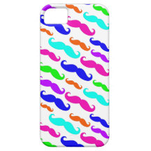 Neon bright colorful mustache iphone 5 case