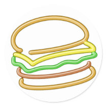 neon burger sticker