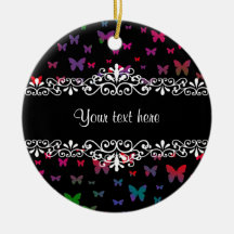 Neon Butterflies Christmas Tree Ornament