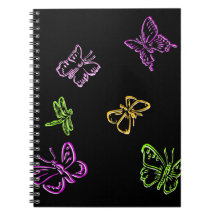 Neon Butterflies Notebook