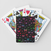 Neon Butterflies Playing Cards