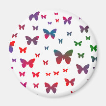 Neon Butterflies Refrigerator Magnet