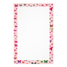 Neon Butterflies Stationery Paper