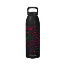 Neon Butterflies Water Bottles