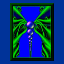 Neon Butterfly - Frame Printed Right On The Poster by FractalFeast Neon Butterfly - Frame Printed Right On The Poster