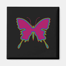 Neon Butterfly Fridge Magnets