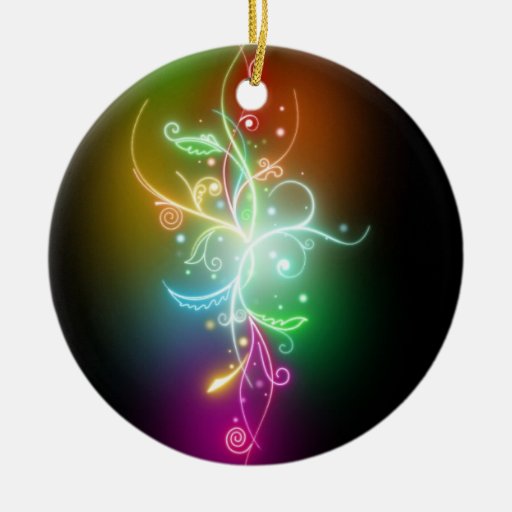 Neon Christmas Ceramic Ornament Zazzle