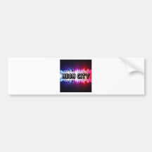 Neon City Bumper Sticker